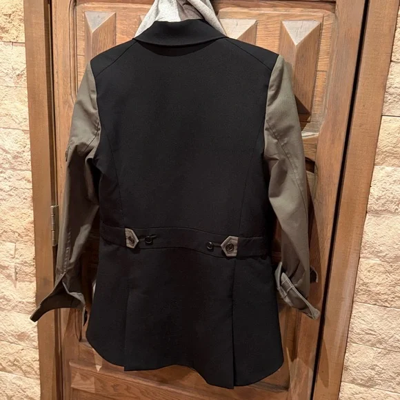 Veronica Beard army blazer with zip-in grey hoodie dickie, size 8 - Picture 8 of 12